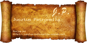 Jusztus Petronella névjegykártya